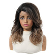 Juniper-DWY Filter Lace Front Curved Part Mid-Length Wavy Brown Dyed Black Glueless Synthetic Wig