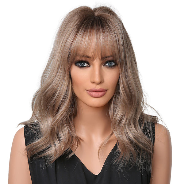 DWY Dorian Shoulder-Length Natural Curls Gold Blonde Synthetic Wig