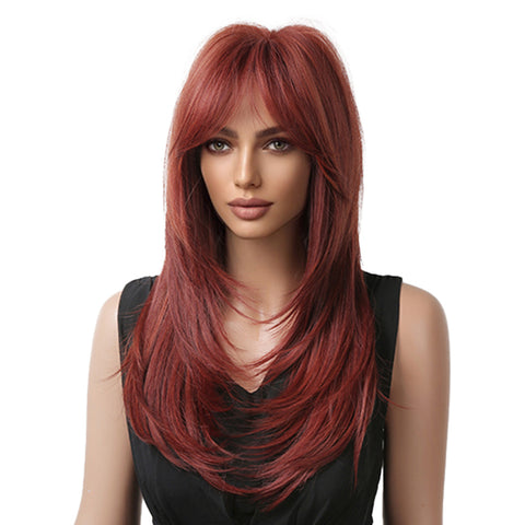 Autumn-DWY Natural Wavy Layer Cut Glueless Synthetic Wig
