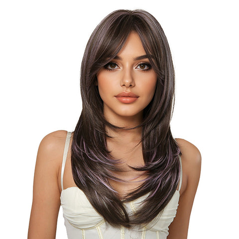 Autumn-DWY Natural Wavy Layer Cut Glueless Synthetic Wig
