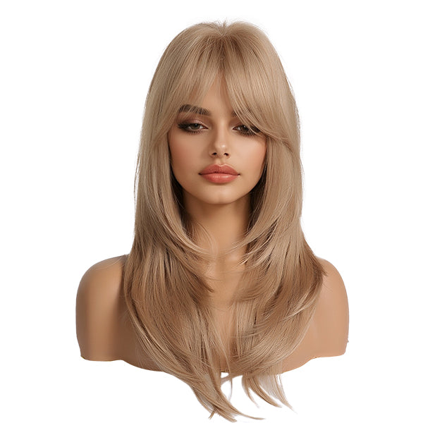 Autumn-DWY Natural Wavy Layer Cut Glueless Synthetic Wig