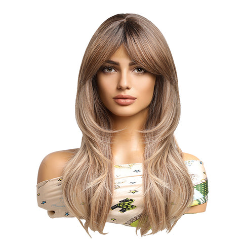 Autumn-DWY Natural Wavy Layer Cut Glueless Synthetic Wig