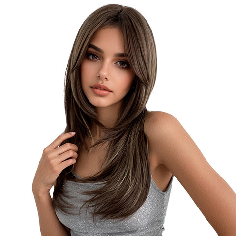 Autumn-DWY Natural Wavy Layer Cut Glueless Synthetic Wig