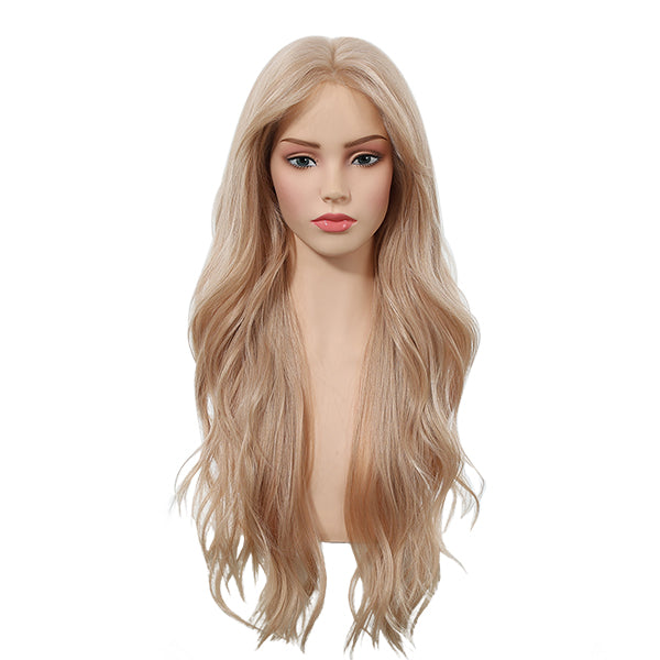 Calantha - DWY New Design Filter Lace 28 Inch Wavy Blonde Glueless Synthetic Wig