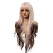 Nyssa-DWY Mirascalp Wave Pink Gradient Brown with Bangs Glueless Synthetic Wig