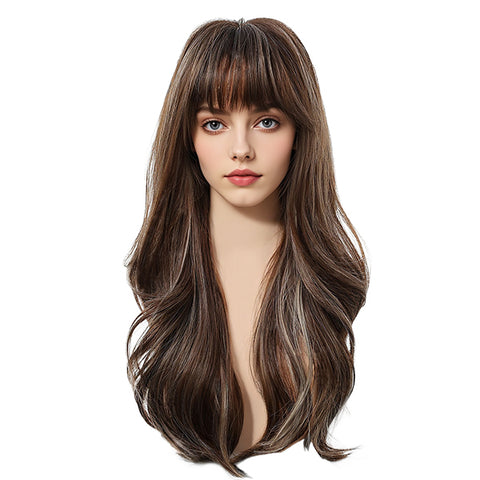 DWY Samara- Wavy MiraScalp Tea Brown with Highlights Glueless Synthetic Wig