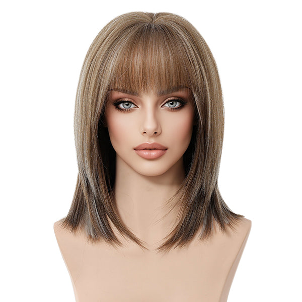 Magnolia-DWY MiraScalp 14-Inch Short Platinum Blonde Bob Wig