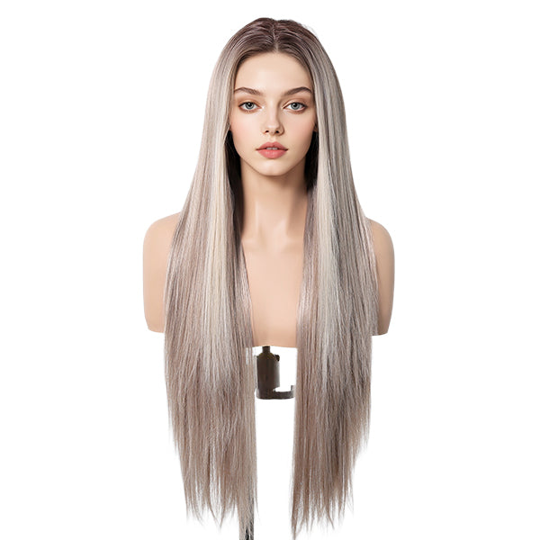 DWY-Lyra Rose Mixed Blonde Free Parting 13*6 Lace Synthetic Wig