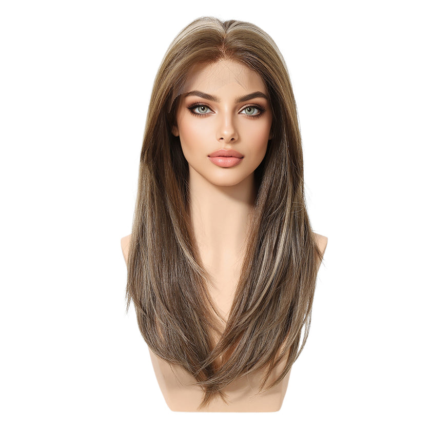 Kaitlyn-DWY 13*4 Free Parting Hand -Tied Top Middle Length  Glueless Synthetic Wig