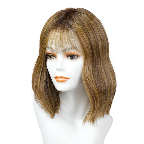 Nia- DWY Mono SkinWeft Free Part Short Curly Caramel Glueless Synthetic Wig