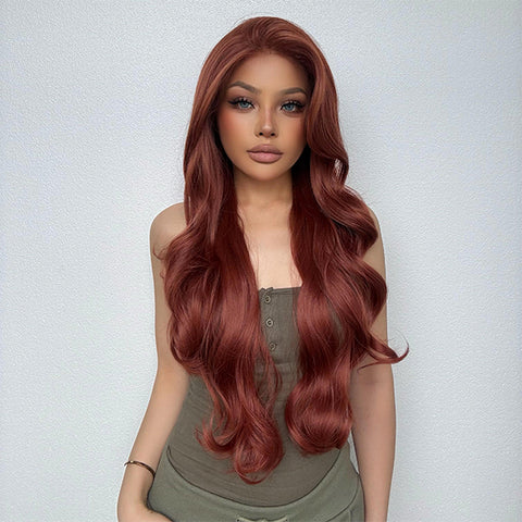 Mae-DWY 28-Inch Wavy Glueless Lace Front Wig for Women