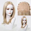 Addison-DWY 16-Inch Glueless Skin Weft Mono Lace Front Synthetic Wig - Mid-Length Brown with Highlights