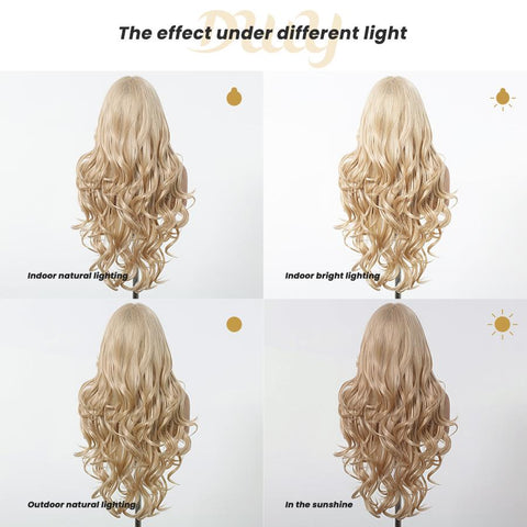Mae-DWY 28-Inch Wavy Glueless Lace Front Wig for Women