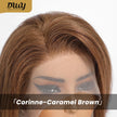 Corinne C- DWY Human Hair Pre Plucked Bob Hair 13*6 Natural Textured Hair Invisible HD Lace Frontal Synthetic Wig