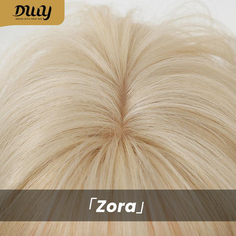 Zora-DWY MiraScalp Short Wavy Blonde Bobo Hair Glueless Synthetic Wig
