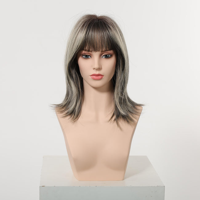 Faith C-DWY New Technology! Bionic Silk Top 14-Inch Long Wave Brown  Blonde Glueless Synthetic Wig