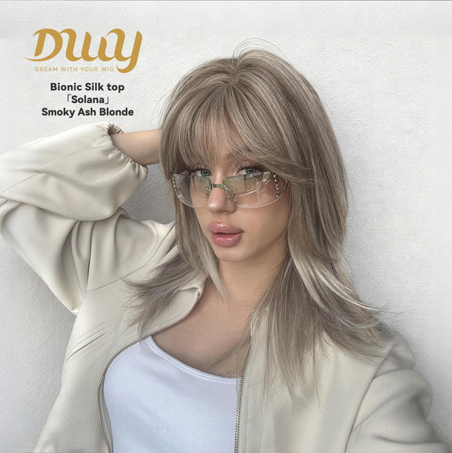 Solana -DWY New Technology! Bionic Silk Top 20-Inch Long Wave Light Brown Glueless Synthetic Wig