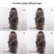 Tessa -DWY Women's Glueless Frontal Wig, 26-Inch Pre-Cut U-Part Diamond Lace Long Cool Brown with Highlights Curly Synthetic Wavy Wig, Glueless Frontal Wigs