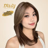 Addison-DWY 16-Inch Glueless Skin Weft Mono Lace Front Synthetic Wig - Mid-Length Brown with Highlights