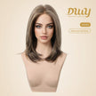 Andie-NEW! DWY Mono Lace Front Free Part Dark Ash Brown Layered Lob Glueless Synthetic Wig for Women 14 Inches