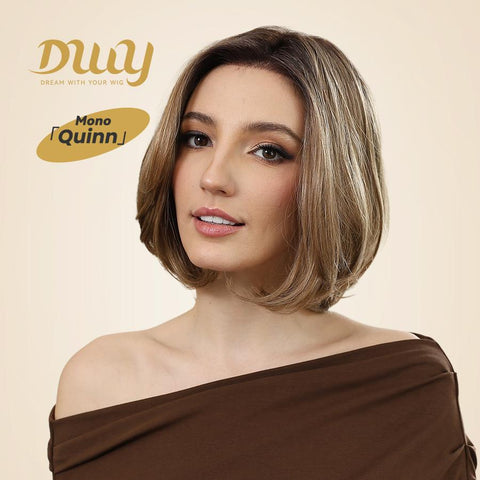 Quinn C-DWY Mono Lace Front Free Part Short Curly Caramel without Bangs Glueless Synthetic Wig