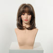 Cici-DWY MiraScalp Short-length Bob Hair Light Brown with Blonde Highlights Glueless Synthetic Wig