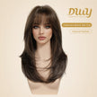 Kona NEW CRAFT! [GEN4 cashmere Bionic Silky Top] 20 Inch Long Dark Espresso Brown Glueless Synthetic Wig with Bangs for Women High Quality soft texture Easy Wear Comfortable Fit