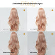 Nora-DWY 13×6 Filter Lace Free Part Curly Baby Pink Highlighted Glueless Synthetic Wig