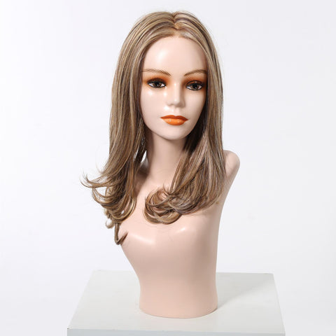 Ella-DWY Glueless Synthetic Wig for Women - Shoulder-Length Curly Ends with Free Parting