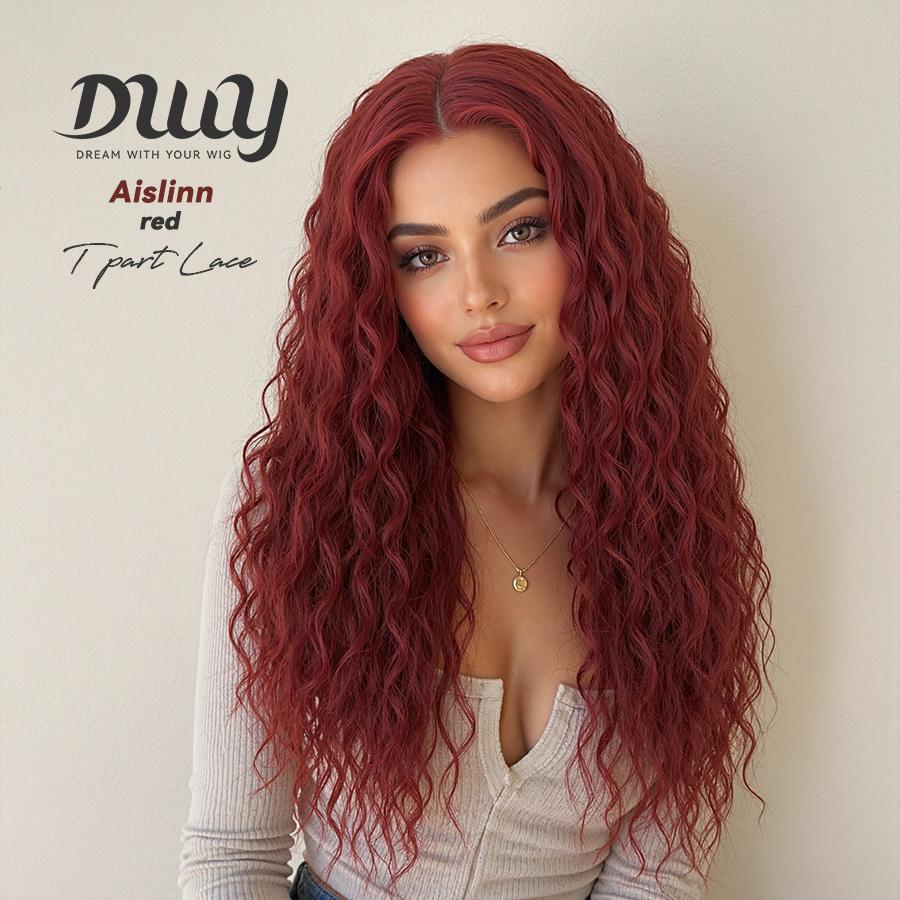 【CLEARANCE SALE】Aislinn- DWY T Part Lace Front T Part Long Latin Curly Hair Glueless Synthetic Wig