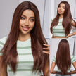 (Us Only)Patricia-DWY Lace Front T Part Long Brown Gradient Glueless Synthetic Wig