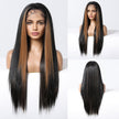 [CLEARANCE SALE] Jess C- DWY 13×6 Lace Front Free Part Long-Length Straight Layer-cut Blonde Highlighted Glueless Synthetic Wig for Women 30 Inches