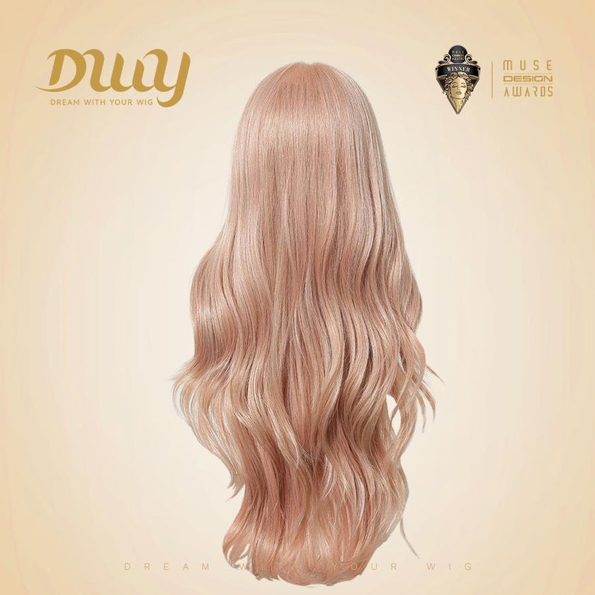 Nora-DWY 13×6 Filter Lace Free Part Curly Baby Pink Highlighted Glueless Synthetic Wig