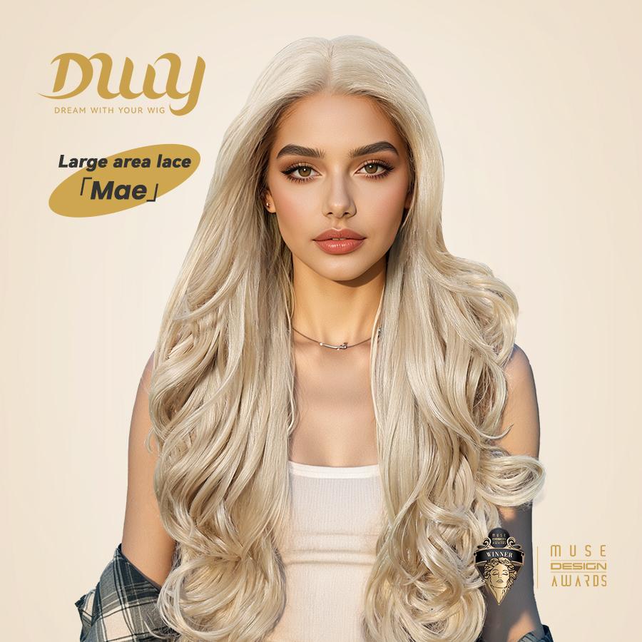 Mae-DWY 28-Inch Wavy Glueless Lace Front Wig for Women