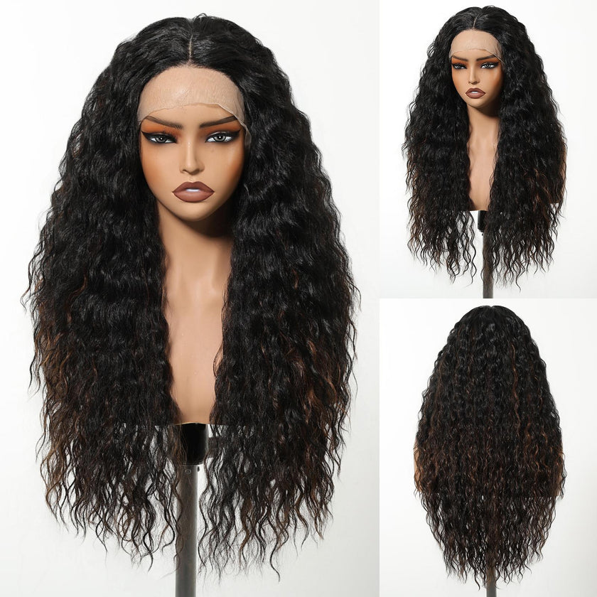 Aislinn C- DWY T Part Lace Front T Part Long Latin Curly Hair Glueless Synthetic Wig