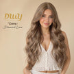 Cara - NEW! DWY Pre-cut U part Diamond Lace Mid-length Lace Linen Brown Retro Curly Hair Glueless Synthetic Wigs for Women 28 Inch