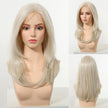Addison-DWY 16-Inch Glueless Skin Weft Mono Lace Front Synthetic Wig - Mid-Length Brown with Highlights