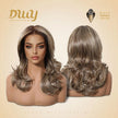 Myra-DWY 13×3  Lace Front Free Part Mid-Length Brown wtih Highlights Glueless Synthetic Wig