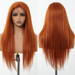 Paisley H-DWY Lace Front Middle Part Long-Length Straight Tea Brown Glueless Synthetic Wig