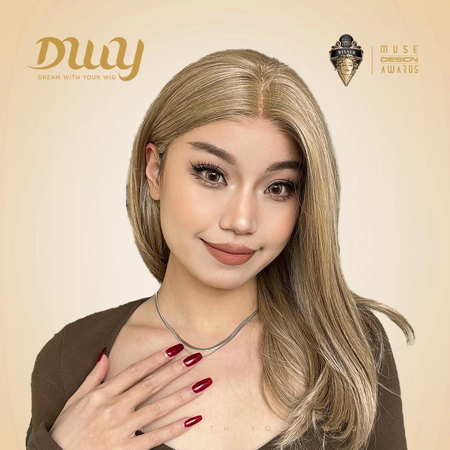Mimi-DWY 18-Inch Straight Blonde Filter Lace Wig – 13x6 Free Part Glueless Design