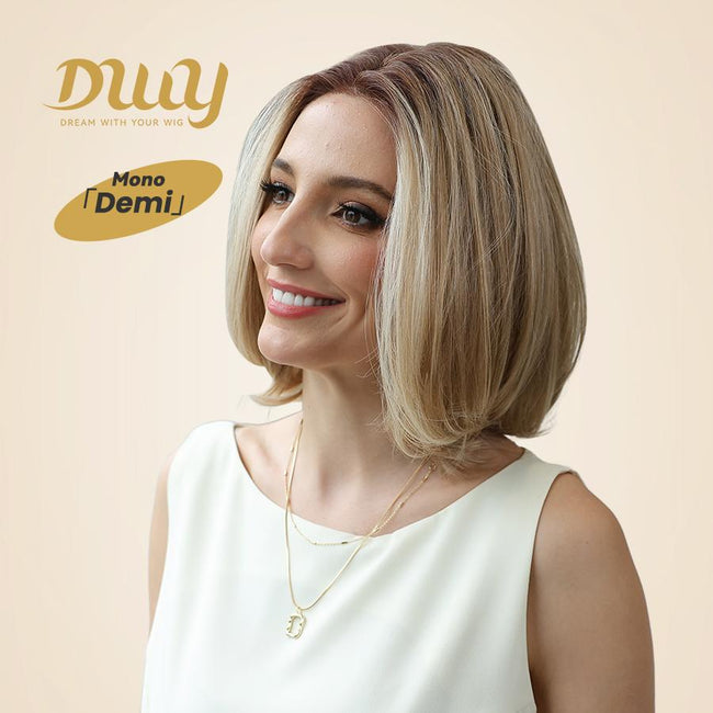 Demi C-DWY Mono Lace Front Free Part  Blonde Short Bob Glueless Synthetic Wig