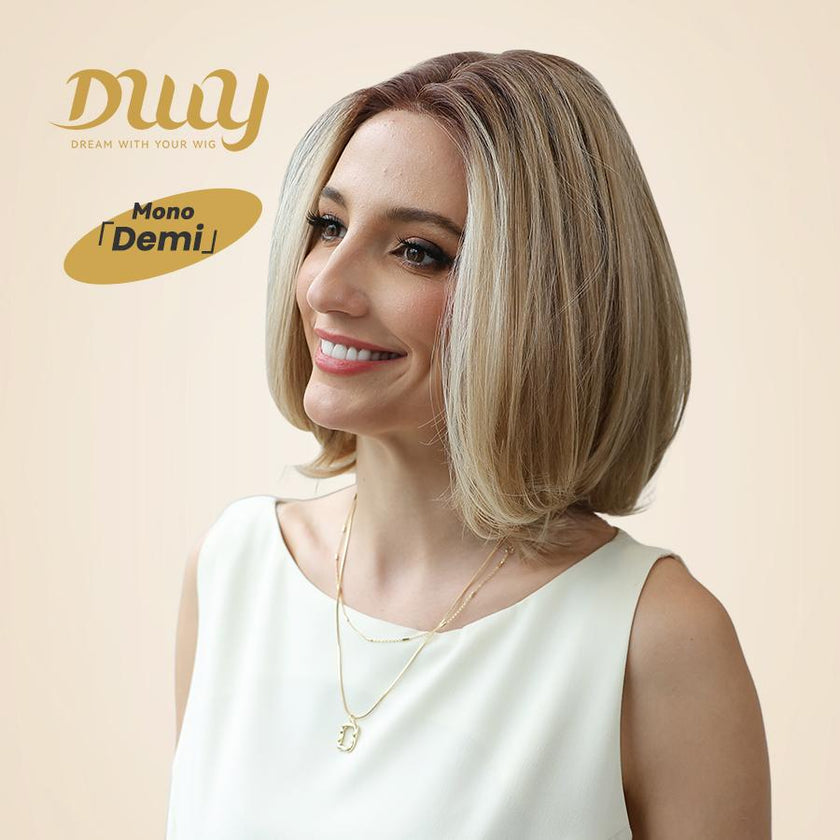 Demi C-DWY Mono Lace Front Free Part  Blonde Short Bob Glueless Synthetic Wig