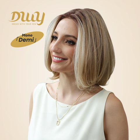Demi C-DWY Mono Lace Front Free Part  Blonde Short Bob Glueless Synthetic Wig