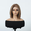 Corinne C- DWY Human Hair Pre Plucked Bob Hair 13*6 Natural Textured Hair Invisible HD Lace Frontal Synthetic Wig