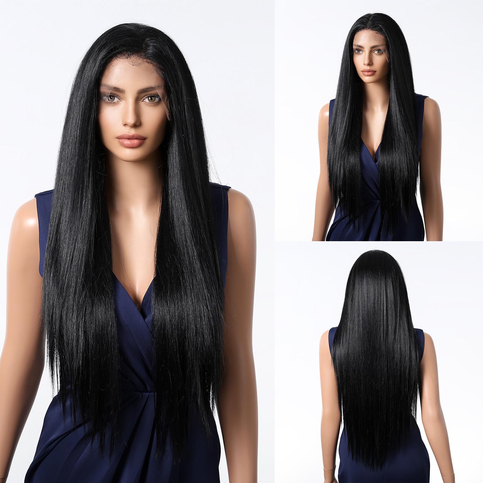 [CLEARANCE SALE] Jess C- DWY 13×6 Lace Front Free Part Long-Length Straight Layer-cut Blonde Highlighted Glueless Synthetic Wig for Women 30 Inches