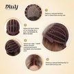 Shelly-NEW! DWY 13×4 Lace Front Free Part Long-Length Rose Gold Blonde Balayage Water Wave Glueless Synthetic Wig for Women 28 Inches Hair Replacement Wigs