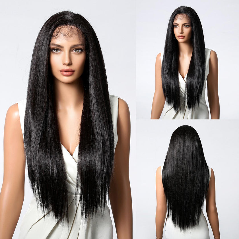 [CLEARANCE SALE] Jess C- DWY 13×6 Lace Front Free Part Long-Length Straight Layer-cut Blonde Highlighted Glueless Synthetic Wig for Women 30 Inches