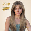 Orange-DWY 24-Inch MiraScalp Long-Length Straight Layer-Cuts Wig