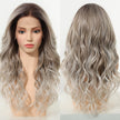 July-NEW! DWY 13×6 Free Part Lace Front Long-Length Curly Ombre Brown with Highlights Glueless Synthetic Wig