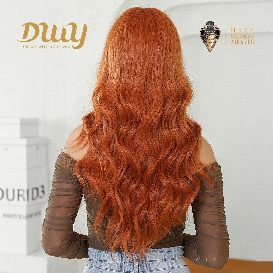 [Festival Limited] Foxy-DWY Mid-length Ginger with Platinum Money Piece Streaks Glueless Synthetic Wig for Women 26 Inches